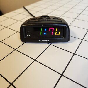 TIMELINK model 88140 digital alarm clock with colored numbers